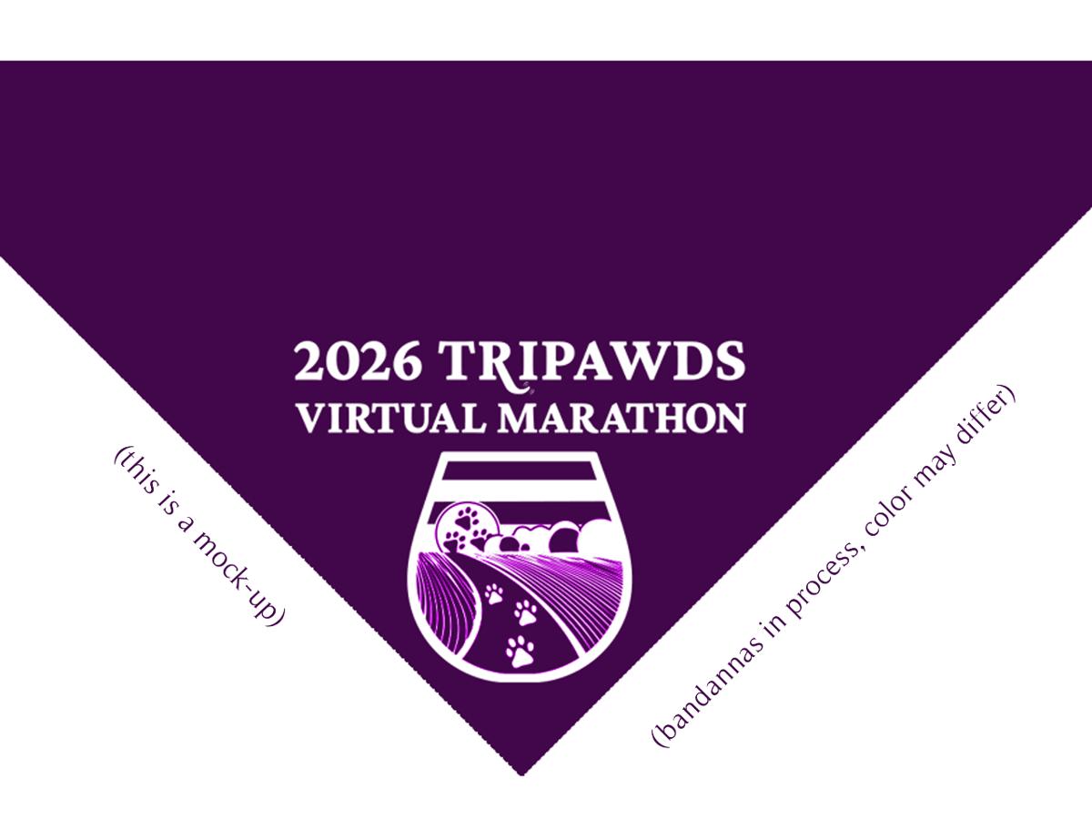 Tripawds 2026 Race Bandanna Sample